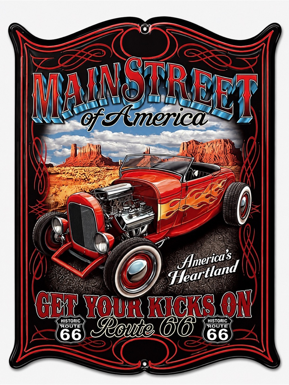 NEW Heavy Duty Steel Route 66 Main Street Of America Metal Sign